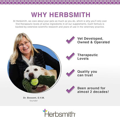 Herbsmith Calm Shen – Herbal Blend for Dogs &amp; Cats – Natural Anxiety Remedy for Dogs &amp; Cats – Feline and Canine Calming Supplement – 75g Powder