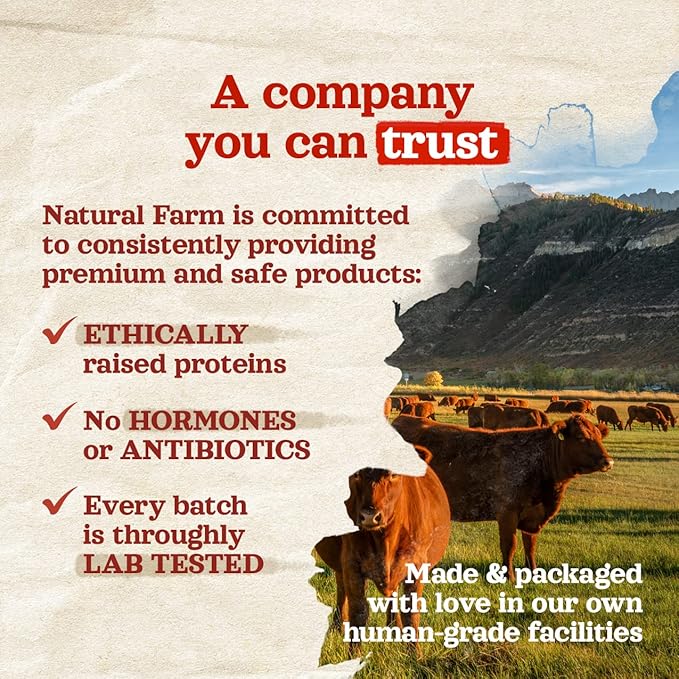 Natural Farm Beef Trachea (12 Inch, 8 Pack), 100% Beef Chews, Natural Glucosamine and Chondroitin for Joint &amp; Hip Mobility, Bone Strength – Low Fat Crunchy &amp; Crispy Treats for All Dogs