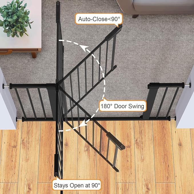 Cumbor 2 Pack 29.7-46" Baby Gate for Stairs, Mom&