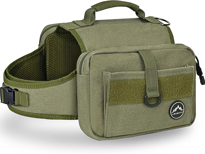 Himal Outdoors Dog Backpack &amp; Saddle Bag, Tactical Hiking Backpack for Large Dogs with Side Pockets &amp; Adjustable Strap