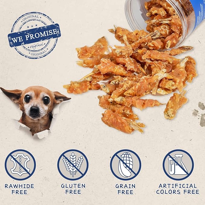 Dog Treats Chicken &amp; Fish, High in Protein and Omega-3, for Large Small Dogs, 10.5 oz
