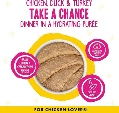 Weruva B.F.F. Play - Best Feline Friend Paté Lovers, Aw Yeah!, Chicken, Duck &amp; Turkey Take a Chance with Chicken, Duck &amp; Turkey, 5.5oz Can (Pack of 8)