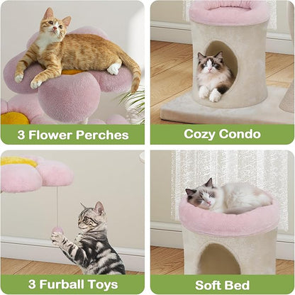 COZIWOW Aesthetic Cat Tree for Large Cats, 57&