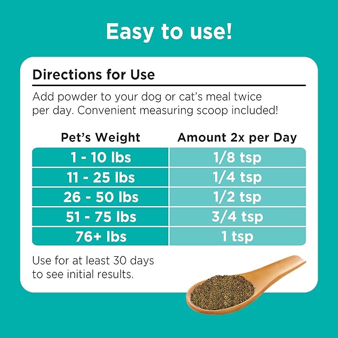 Solid Gold Cat &amp; Dog Multivitamin Powder - Kelp Powder, Omega 3 &amp; Vitamins for Dental, Digestive, Immune, Skin &amp; Coat Health - Multi Vitamin for Dogs &amp; Cats - Cat &amp; Dog Food Additive Supplement - 1lb