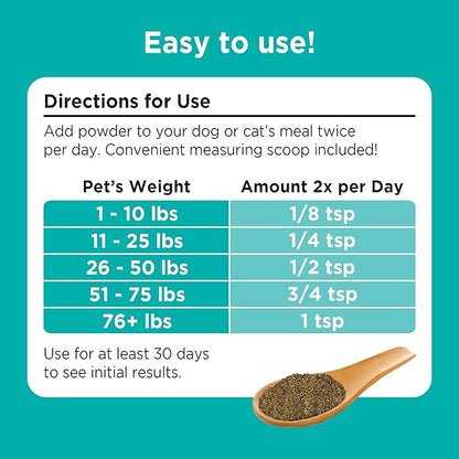 Solid Gold Cat &amp; Dog Multivitamin Powder - Kelp Powder, Omega 3 &amp; Vitamins for Dental, Digestive, Immune, Skin &amp; Coat Health - Multi Vitamin for Dogs &amp; Cats - Cat &amp; Dog Food Additive Supplement - 5oz