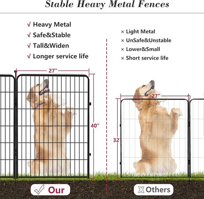 Dog Playpen 40 inch 8 Panels Dog Fence Outdoor for Yard, Indoor Dog Pen for Large/Medium/Small Dogs, Heavy Duty Puppy Playpen with Door Portable Pet Fence for RV Camping