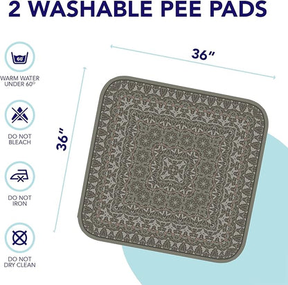 Washable Pee Pads for Dogs - Super Absorbent Reusable Puppy Training Pads - 100% Waterproof, Leak-Proof &amp; Non-Slip Whelping Pads for Pet Housebreaking