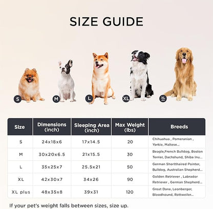 Bedsure Orthopedic Dog Beds for Extra Large Dogs, Waterproof Memory Foam XL Pet Bed with Sides, Non-Slip and Egg-Crate Foam Big Dog Couch Sofa with Washable Removable Corduroy Cover, Cream