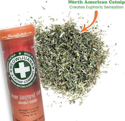 Meowijuana Purrple Passion Cat Nip - Premium Organic Blend of Catnip for Cats &amp; Silvervine, Stimulates Playful Behavior, 26g, Natural Wellness Gift for Cat Lovers
