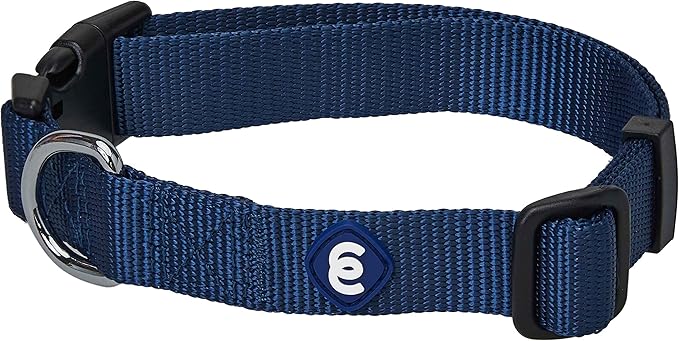 Blueberry Pet Essentials Dog Collar | Adjustable Nylon Dog Collar for Large Dogs | Classic True Navy Dog Collars for Small Dogs | Premium Pet Safety &amp; Style with Secure Leash Attachment