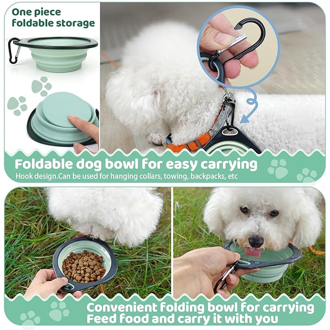 8-in-1 Pet Grooming Kit for Dogs &amp; Cats - Includes Slicker Brush, Nail Clippers, Comb, Scissors, Toothbrush &amp; Collapsible Bowl - Deshedding, Hair Trimming &amp; Care Set, Travel Bag