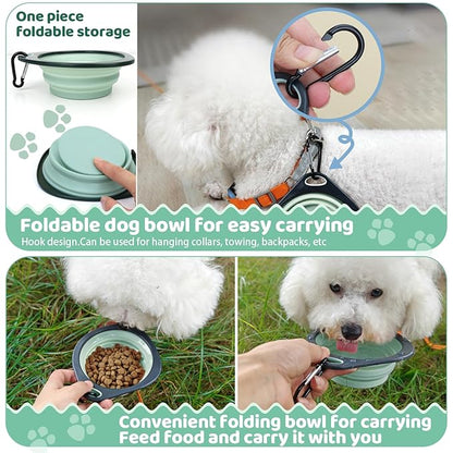 8-in-1 Pet Grooming Kit for Dogs &amp; Cats - Includes Slicker Brush, Nail Clippers, Comb, Scissors, Toothbrush &amp; Collapsible Bowl - Deshedding, Hair Trimming &amp; Care Set, Travel Bag