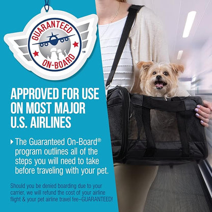 Sherpa Original Deluxe Travel Pet Carrier, Airline Approved &amp; Guaranteed On Board - Black, Small