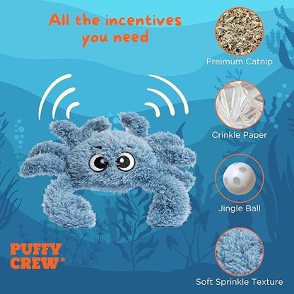 Interactive Catnip Cat Plush Toy, Ocean Theme, 5&