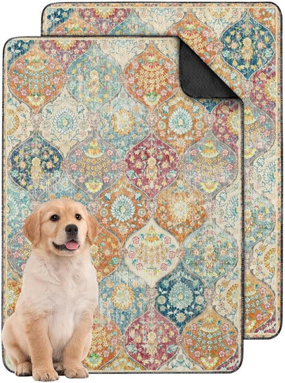 Washable Pee Pads for Dogs 2 Pack, Absorbent Reusable Puppy Pads Waterproof, Leakproof &amp; Non-Slip Whelping Pad, Potty Training Pads for Dogs Playpen Mat 24x36
