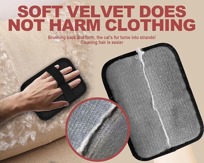 Pet Hair Removal Glove for Dogs &amp; Cats, Newly Upgraded Reusable Electrostatic Pet Hair Gloves, Pet Hair Remover Tool for Clothing, Couch, Carpet, Car Seat (2Pcs)