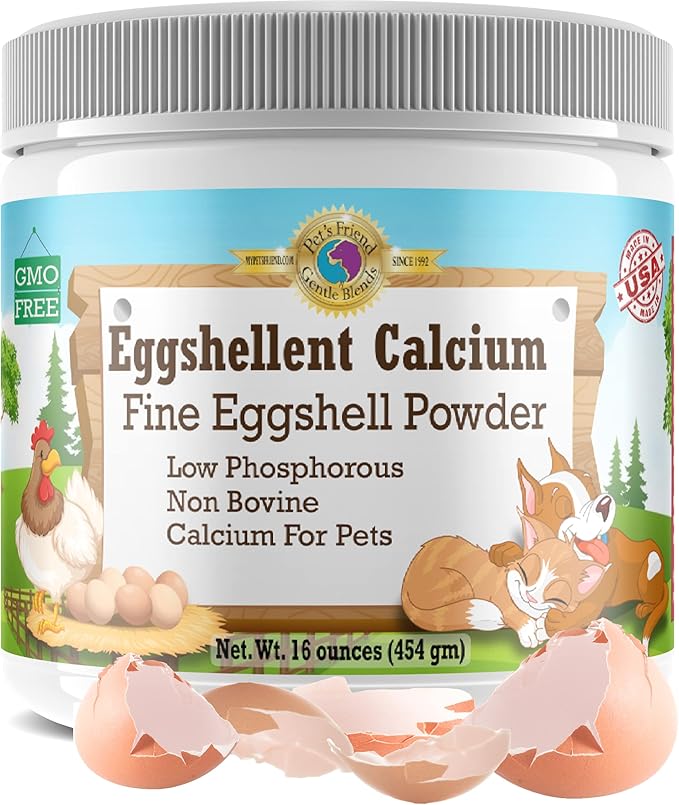 Calcium for Dogs and Cats - Fine Eggshell Powder - Strong Hip &amp; Joint Supplement for Dogs and Cats- Dietary Supplement - No Additives - Pet&