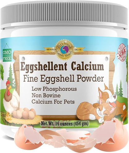 Calcium for Dogs and Cats - Fine Eggshell Powder - Strong Hip &amp; Joint Supplement for Dogs and Cats- Dietary Supplement - No Additives - Pet&