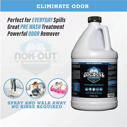 NOK OUT Odor Remover, Pet Deodorizer and Cleaning Spray, Made in the USA, 1 Gallon, 4-Pack