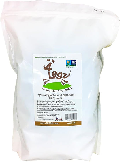 Organic Peanut Butter &amp; Molasses Dog Treats – Healthy, Crunchy, Vegan Biscuits with Whole &amp; Real Ingredients – All Natural &amp; USA‐Baked, 4 Pound Bag