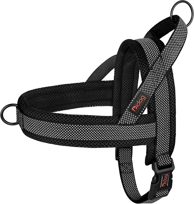 Didog No Pull Dog Harness with Breathable Mesh Padded, Full Reflective &amp; Quick Fit Adjustable Vest Harness, Easy for Training Walking for Small &amp; Medium and Large Dogs (Black, M:Chest 21-26")
