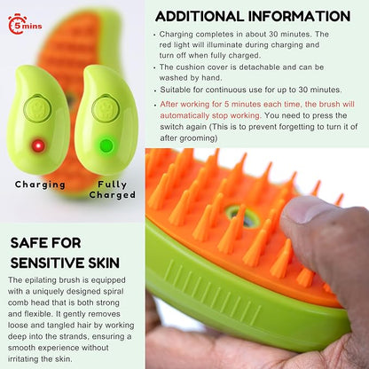 Cat Steam Brush for Shedding, Steamy Grooming Comb with Anti-Static Spray for Cats &amp; Dogs, Gentle Defur Comb for Tangled &amp; Loose Hair, Ergonomic Pet Mist Brush Design, Cepillo de Vapor para Gato Perro