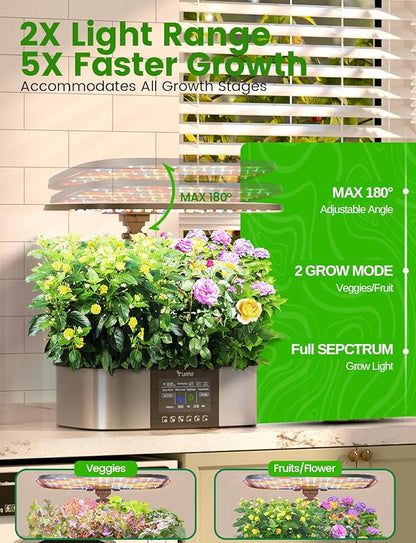 LetPot LPH-Max Hydroponics Growing System Kit, 21 Pods APP &amp; WiFi Automatic Controlled Smart Indoor Garden with 36W LED Grow Light, Auto Drip Irrigation Kits, Self-Managed Nurturing &amp; Watering