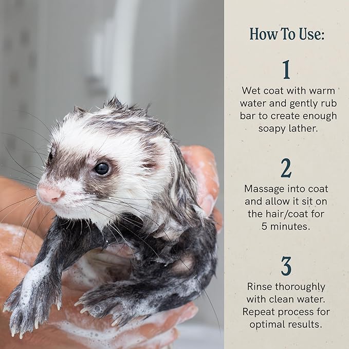 JR Liggett’s Natural Liquid Small Animal Shampoo for Sensitive Skin - 100% Detergent Free, Non-GMO &amp; Biodegradable - Tear-Free, Hypoallergenic Formula Soothes Dry Itchy Skin - 8.45 fl oz