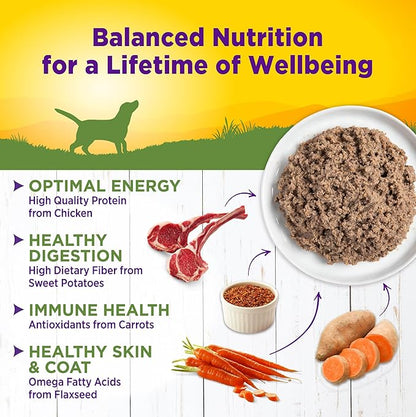 Wellness Complete Health Natural Wet Canned Dog Food, Lamb &amp; Sweet Potato, 12.5-Ounce Can (Pack of 12)
