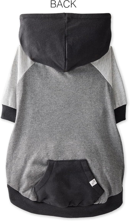 Rocky – The Orginal Lightweight Hooded TEE 100% Organic Cotton Dog Hoodie Pet Coat Sweater for Small, Medium, Large Dogs, Black Color Block, X-Small