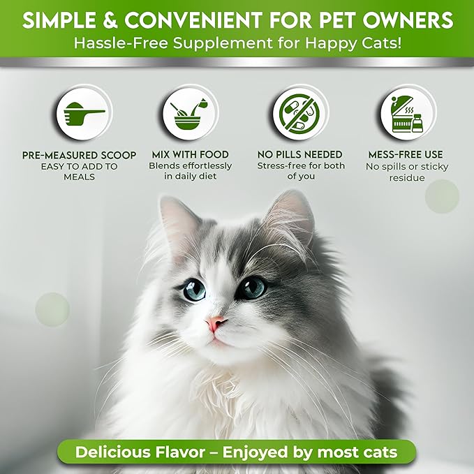 Trulysine L-Lysine for Cats Immune Support Oral Powder 4oz/100g - Cats &amp; Kittens of All Age, Sneezing, Runny Nose Squinting, Watery Eyes - Fish &amp; Poultry Flavor (U.S.A)(100 Grams ( 500mg / Scoop))