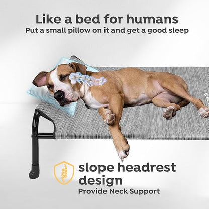 Veehoo Original Elevated Dog Cot - Raised Headboard Cooling Pet Bed, Large Dogs, Non-Slip &amp; Breathable, XXL, CWC2417A