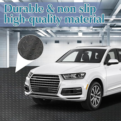 7.5 x 17 FT Garage Floor Mat,2.5 mm Thickness Diamond PVC Garage Flooring Roll, Anti-Slip Shop Floor &amp; Parking mats for Workshop,Gym,Golf Cart Parking or Trailers