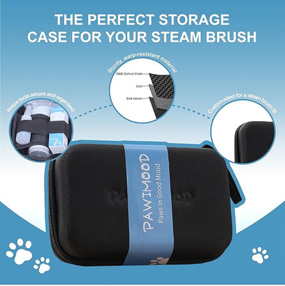 5 in 1 Pet Steam Brush for Dogs &amp; Cats – Self Cleaning, 3 Pet Brush for Smoothing, Dematting, Thinning – Shedding, Grooming &amp; Hair Removal, Includes Shampoo &amp; Storage Case (8.0"-promax)