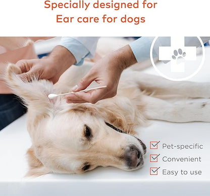 Cotton Swabs for Dogs and Cats - Cat &amp; Dog Ear Cleaner Long Cotton Swab - Extra Large Cotton Head, Cat &amp; Dog Ear Cleaning Kit for Puppies, Multipurpose Pet Cotton Swabs (Extra Large 100 Buds)
