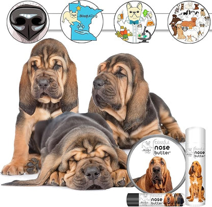 The Blissful Dog Bloodhound Nose Butter for Dry, Cracked Skin, Lick-Safe Dog Nose Balm with Moisturizing Shea Butter, Almond, Olive, and Essential Oils, Pet Supplies, Uncented, 1 oz.
