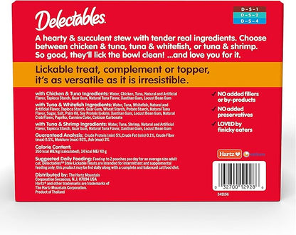 Hartz Delectables Stew Lickable Wet Cat Treats for Adult &amp; Senior Cats, Variety Pack, 30 Count