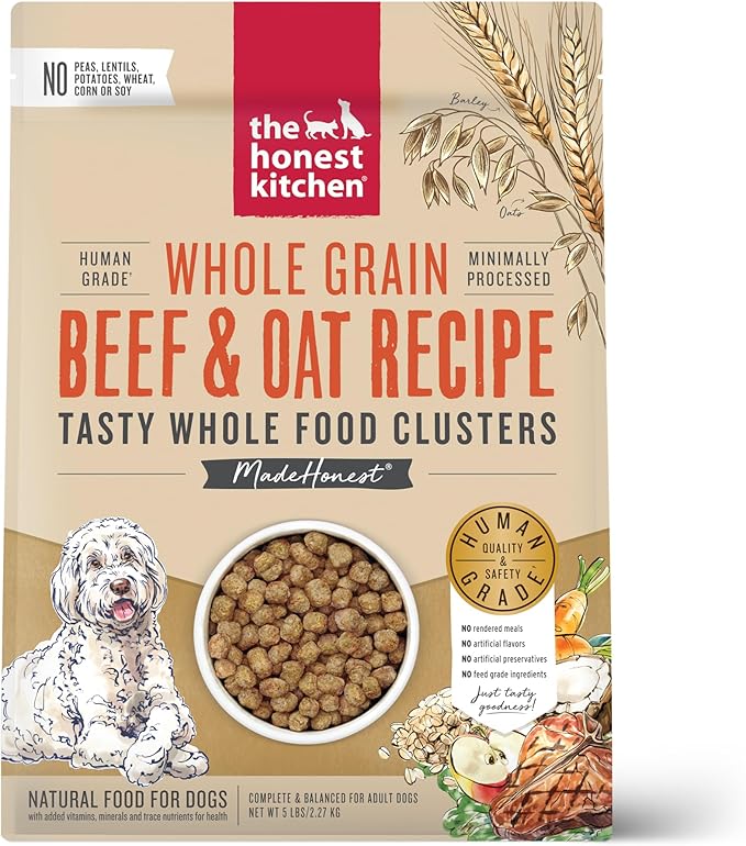 The Honest Kitchen Whole Food Clusters Whole Grain Beef &amp; Oat Dry Dog Food, 5 lb Bag
