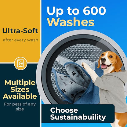 GREEN LIFESTYLE Washable Pee Pads for Dogs - Waterproof Reusable Puppy Pads with Anti-Slip Backing, Pet Training Pad for Puppy Playpen, Crate, Whelping Box, Potty Training (Pack of 4 - 30x34)
