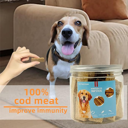 Dog Fish Treats Cod Made with Premium Natural Norwegian 100% Real Cod Fish Bones &amp; Meat Healthy Crunchy Biscuits for Dogs High Protein Grain-Free All-Natural Pet Snack