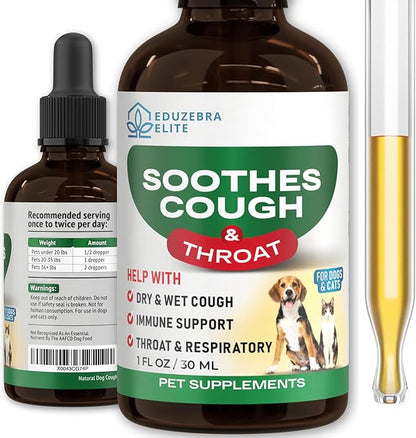 Kennel Cough Drops for Dogs &amp; Cats Cough Relief Dry and Wet Pet Cough Allergy Relief - for Dogs of All Breeds &amp; Sizes