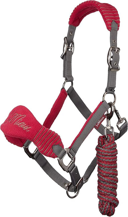 LeMieux Vogue Fleece Headcollar - Halter &amp; Leadrope - Extra Padding, Adjustable at Curb and Poll Strap