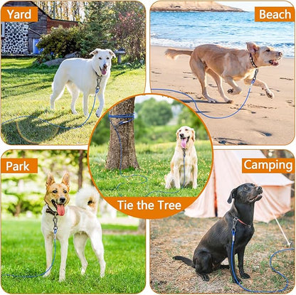XiaZ 70ft Tie Out Cable for Dogs, Dog Leads for Yard Chew Proof, Heavy Duty Dog Tie Out Cable for Large Dogs Up to 250lbs,Durable Pet Runner Tether Line for Outdoor,Yard