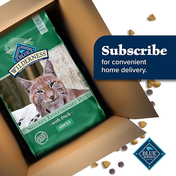 Blue Buffalo Wilderness Healthy Adult Dry Cat Food, Supports Health and Wellness, High-Protein &amp; Grain-Free, Duck, 11-lb Bag