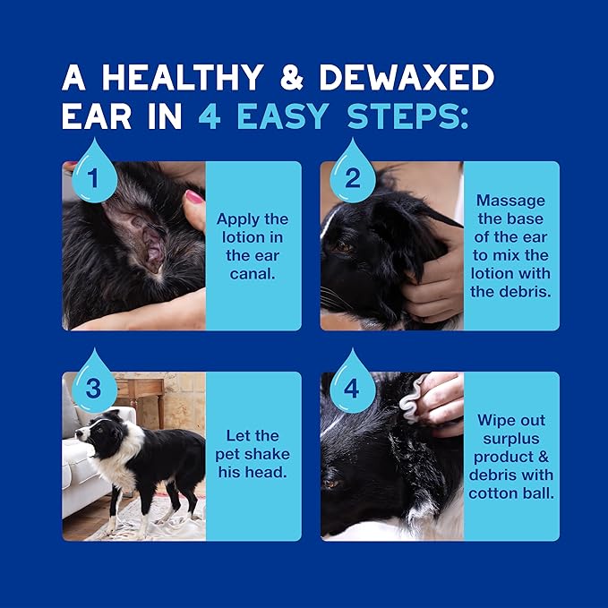 DOUXO® Skin &amp; Coat SPA - Ultra-Safe Dewaxing Ear Cleaner for Dogs and Cats, 4.1 fl oz, Safely Cleans and Dewaxes The Ear, Skin-Friendly Formula