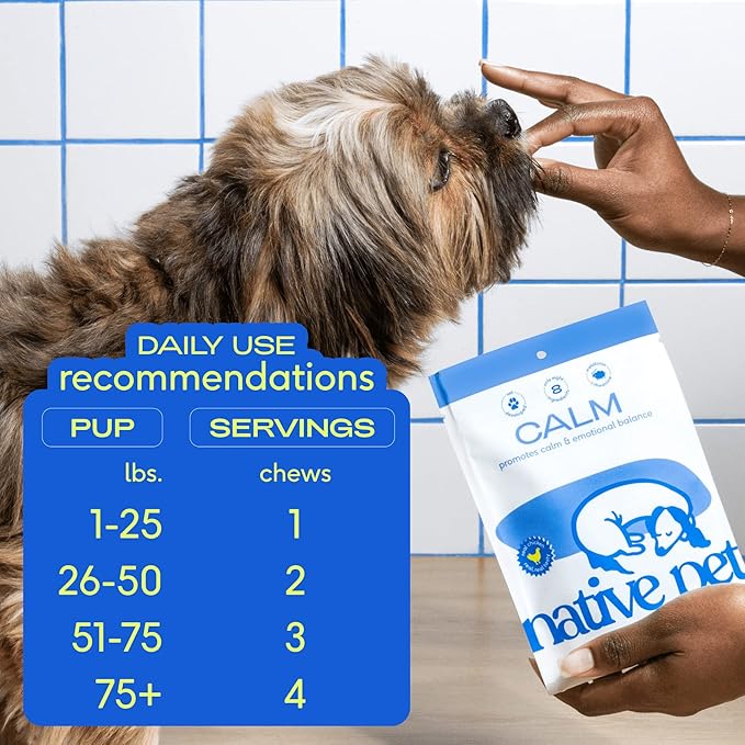 Native Pet Omega Oil for Dogs - Dog Fish Oil Supplements &amp; Calming Chews | Dogs Anxiety Relief Treats &amp; Dog Relaxants | 8 Oz. &amp; 60 Chews