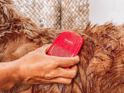 Tuff Pupper Dog Bath Brush, Silicone Pet Hair Remover Brush for Shampooing &amp; Massaging Dogs, Dog Washing Brush with Soft Rubber Bristles Gently Removes Loose &amp; Damaged Fur