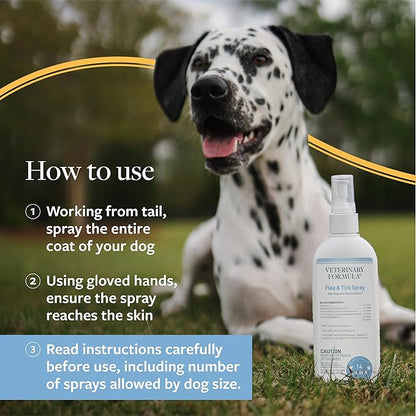 Veterinary Formula Flea and Tick Spray for Dogs, 8 oz – Easy-to-Use Dog Flea Spray, Kills on Contact, Prevents Egg &amp; Larval Development for 14 weeks