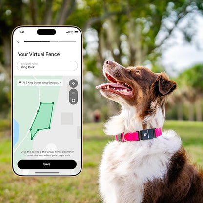 New Fi Series 3+ Smart Dog Tracker Collar – AI GPS for Dogs, Health &amp; Behavior Monitor, Virtual Fence, Escape Alerts, Waterproof, Apple Watch Compatible 12Mo Membership Included