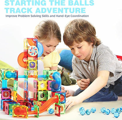 MAGBLOCK Magnetic Tiles 176Pcs Marble Run Children&